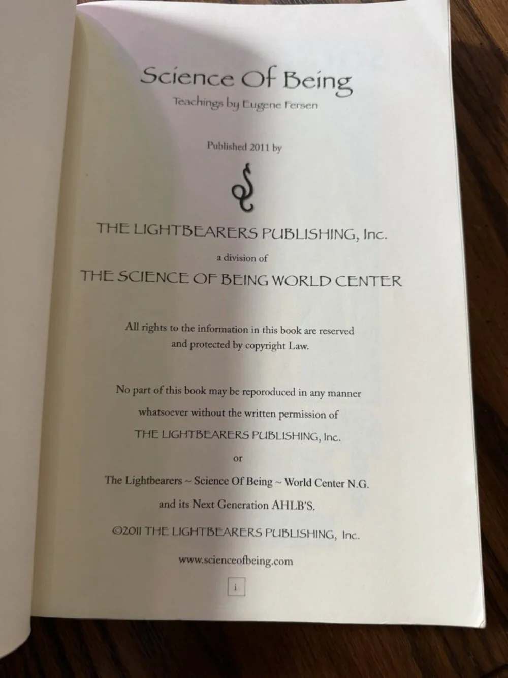 Science of Being by Eugene Fersen 2011